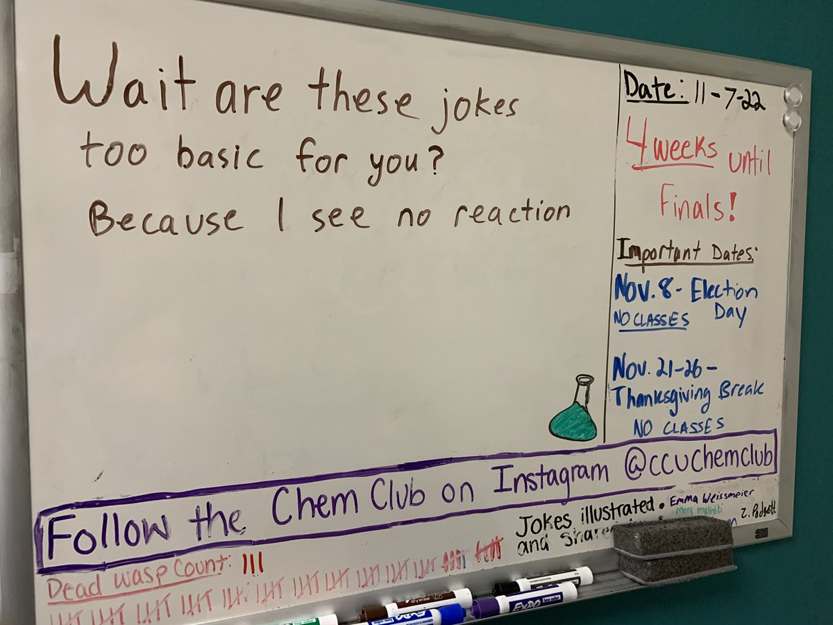ProfRichardson's tweet photo. Chem joke of the day. #jokeoftheday #biochemistry #chemistry https://t.co/OcRij3JutE