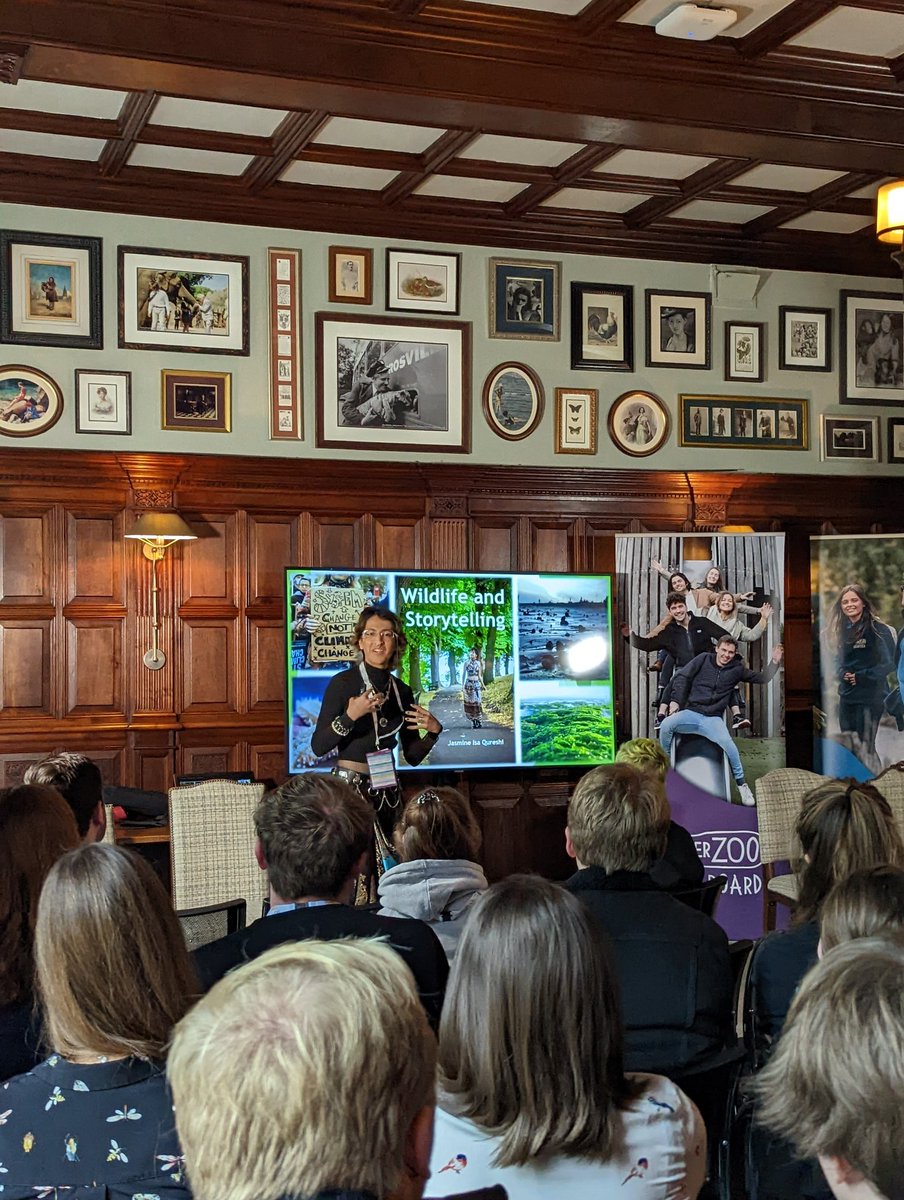 Our first keynote speaker of the day was @GoWildForBees talking about their journey into wildlife storytelling and the importance of intersectionality in their work!🗣️ Blooming amazing as usual!✨ #CZYouth @chesterzoo