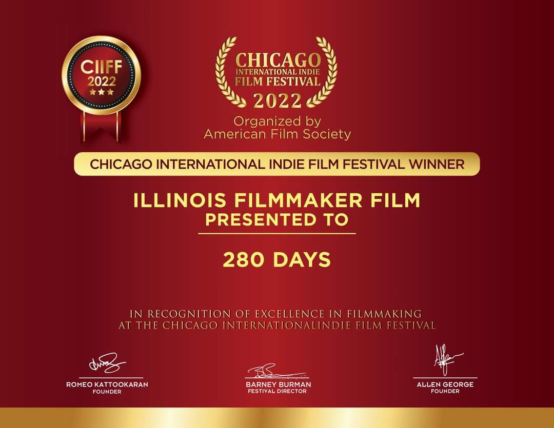 EduiTijerina's tweet photo. Enhorabuena a todos mis compañeros del equipo de #producción, #staff, #crew y #cast de "#280Days".
Gracias por confiar en mi trabajo con el #guion.
#CIIFF #Chicago #Screenplay #Script https://t.co/tArwwXXwQu