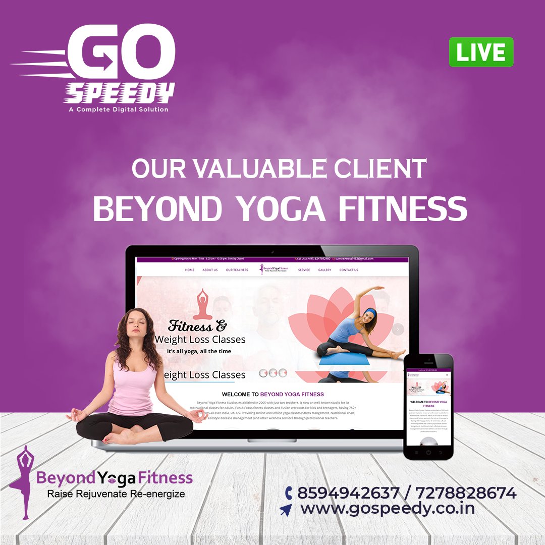 _gospeedy's tweet photo. Our Latest News!!!
We take an opportunity to share our happiness with you .Beyond Yoga Fitness Studio is launching it's new website with application today; which is developed by our talented and professional team . https://t.co/2erTOgvn6b