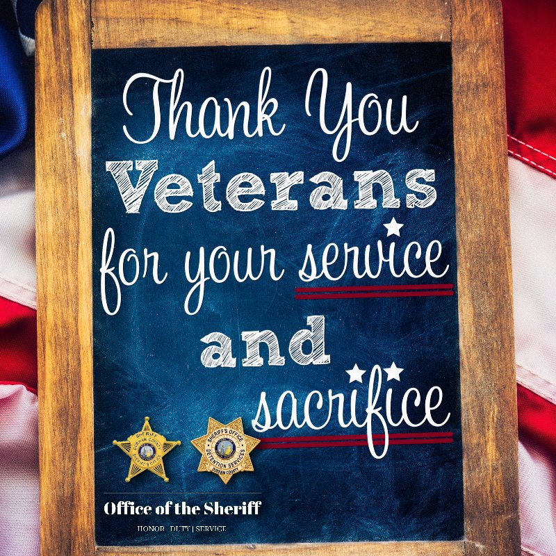 DurhamSheriff's tweet photo. To all DCSO veterans and everyone our community who has served. We thank you. https://t.co/qsvKhXUJfL