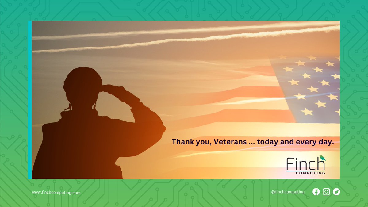 FinchComputing's tweet image. With sincere appreciation and gratitude, Happy Veterans Day to all who have served #VeteransDay