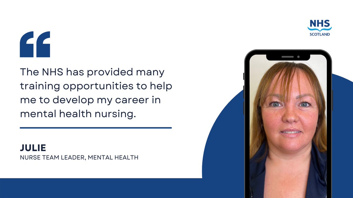 Mental health nurses work in partnership with people who access mental health services. They support individualised care that promotes wellbeing and recovery. Find out how you can become a mental health nurse like Julie 🔗 careers.nhs.scot/mental-health-… #ScotCareersWeek22