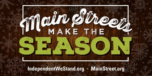 Main Streets are the heart beat of many communities. Please take the time to #buylocal #ShopSmall on America's Main Streets this holiday season.