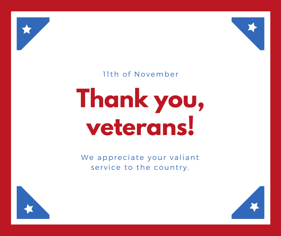 Sending all of our love and gratitude to those who have served our country. 💙 Happy Veteran's Day! 🇺🇸