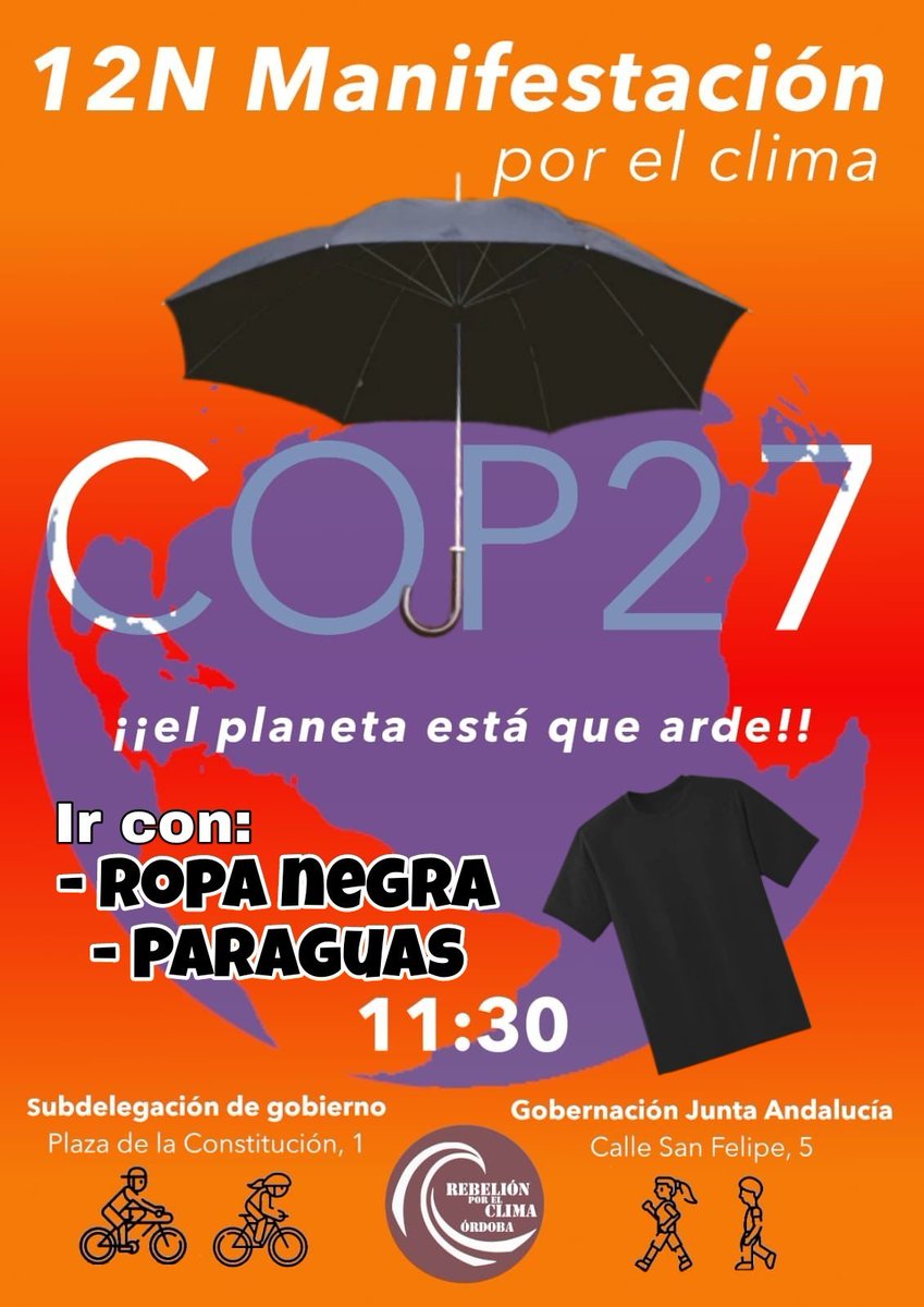📢 MAÑANA A LAS 11:30 TODAS A LA MANIFESTACIÓN

🗣 69 colectivos firman el manifiesto

Defiende el futuro de nuestro planeta y nuestra ciudad, asiste y reclama 🔥
#12NxClima #NoHayPlanetaB