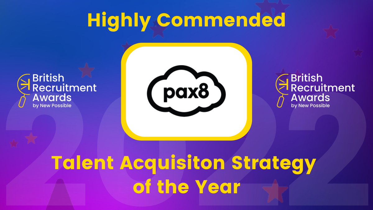 BritRecAwards's tweet photo. Highly Commended in the 'Talent Acquisition Strategy of the Year' category is @pax8. Congrats! https://t.co/DlSLMFqvzY