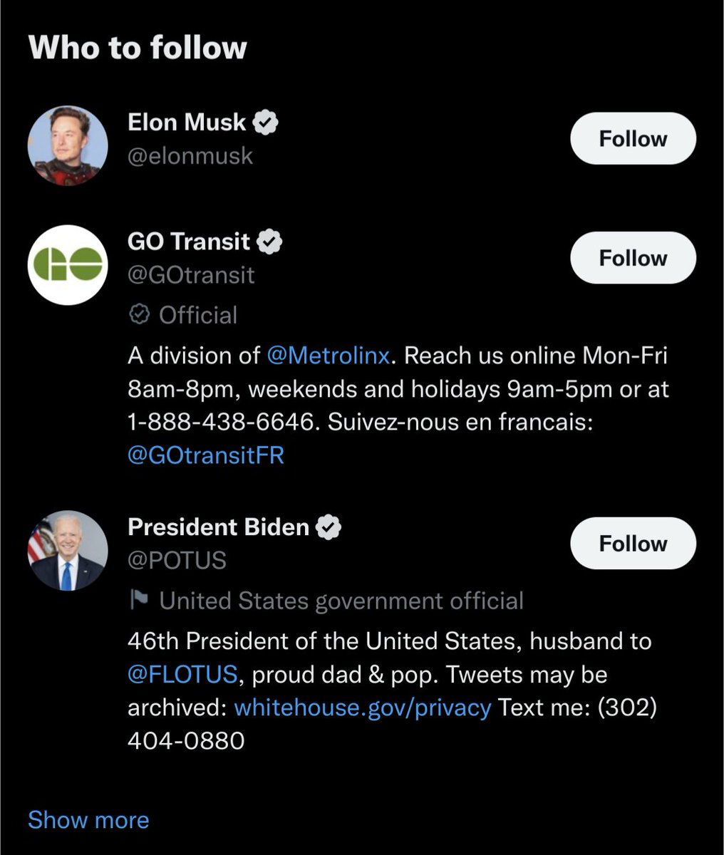 julianlam's tweet photo. @elonmusk at the top of "Who to Follow" has serious "Tom from MySpace" vibes. https://t.co/0mow5i5rYF