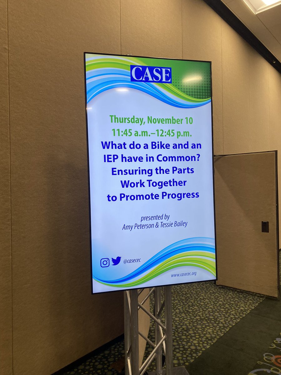 K12PROGRESS's tweet photo. What a day yesterday at #case2022! Loved sharing commonalities between an #IEP and bike, the importance of belonging, and focus group findings from educators and leaders! Looking forward to another great day! https://t.co/ytJOa1CIZV