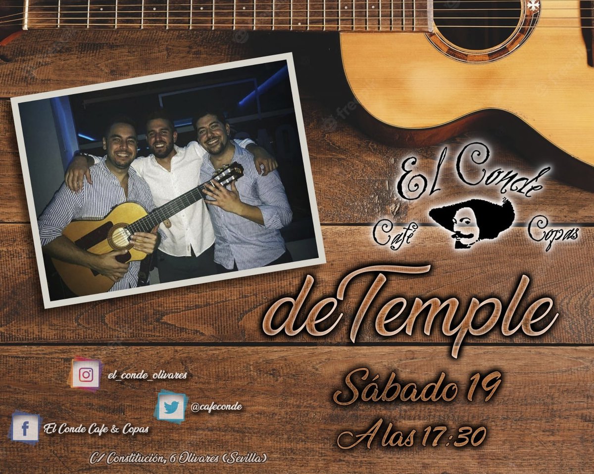 CafeConde's tweet photo. Os esperamos el sábado 19 a partir de las 17:30, para pasar una fantástica tarde de flamenco y buen rollo con nuestros amigos de Detemple

Os esperamos!!!!
 #ratitosdeconde https://t.co/2rJlXfI2RA