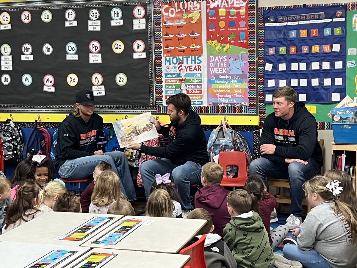 Reading with The Bears! Our guys spent the morning reading to the students of Pikeville Elementary. #climbthemountain
