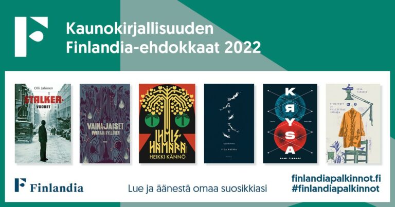 Helsingin Kirjamessut onnittelee kaikkia ehdokkaita! 

Äänestä suosikkejasi Finlandia-ehdokkaista. Äänestys on avoinna 27.11. saakka. Lukijoiden suosikit julkistetaan myös  Finlandia-palkintotilaisuudessa 30.11.2022. 
hubs.ly/Q01s4Yl80