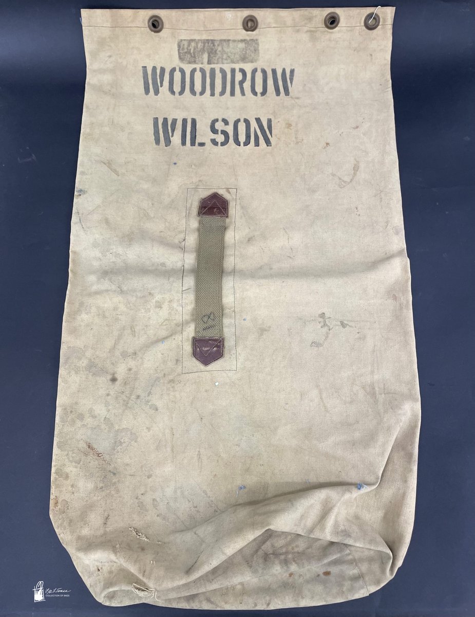 317/365: Woodrow Wilson ran for president in 1912--over 100 years ago! We have to wonder what he might have been carrying around with him in this large canvas bag stamped with his name.