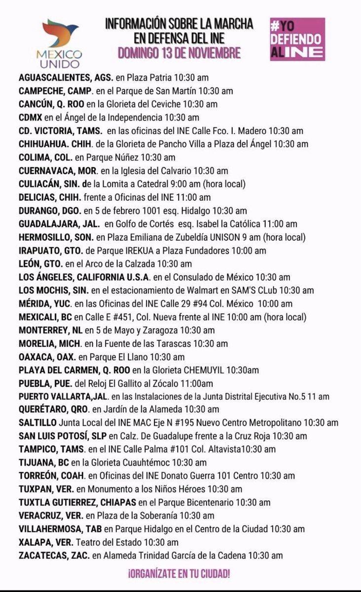 Si no estás de acuerdo con la reforma electoral MANIFIÉSTATE vía la marcha. A los jóvenes les comparto que el futuro de México depende de cuidar la democracia #INE