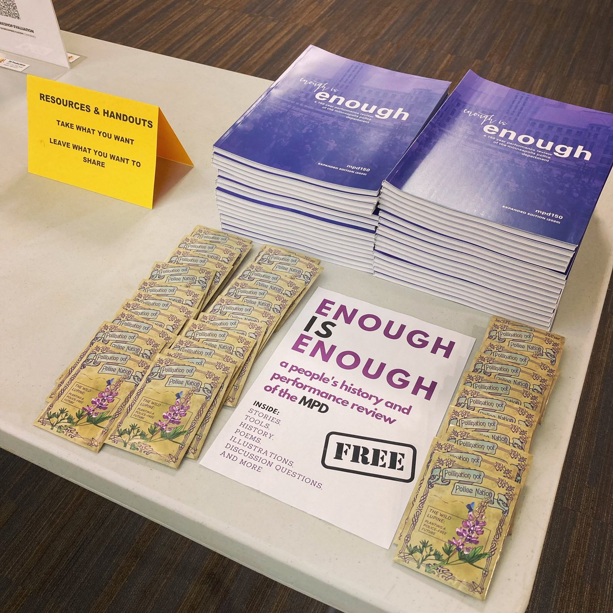 Stop by the resource table at the #OvercomingRacism conference this weekend for a free copy of the “Enough Is Enough” report and/or a lupine packet! Can’t be there? Find info on both at mpd150.com.