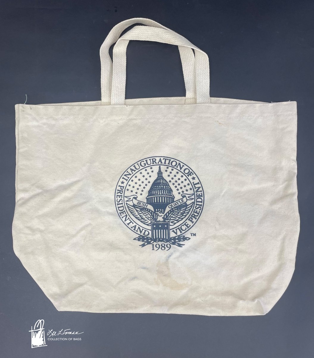 321/365: This canvas tote bag is a souvenir from George H. W. Bush's and Dan Quayle's inauguration in 1989. Bags like this are made for most inaugurations, and often feature the president's name, the vice president's name, and the year.