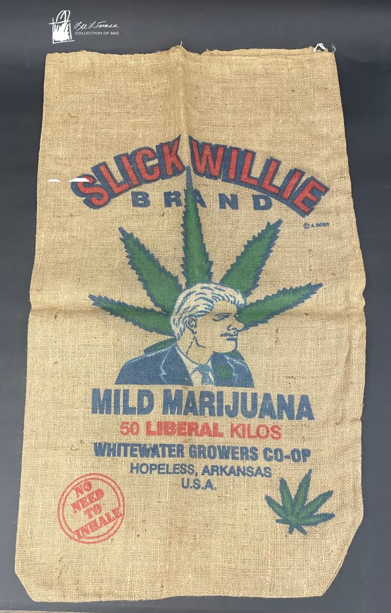 322/365: Back in 1992, Bill Clinton said that while he had experimented with marijuana, he 'didn't inhale.' Poking fun at the incident, this bag advertises the drug with the claim, 'No need to inhale!'