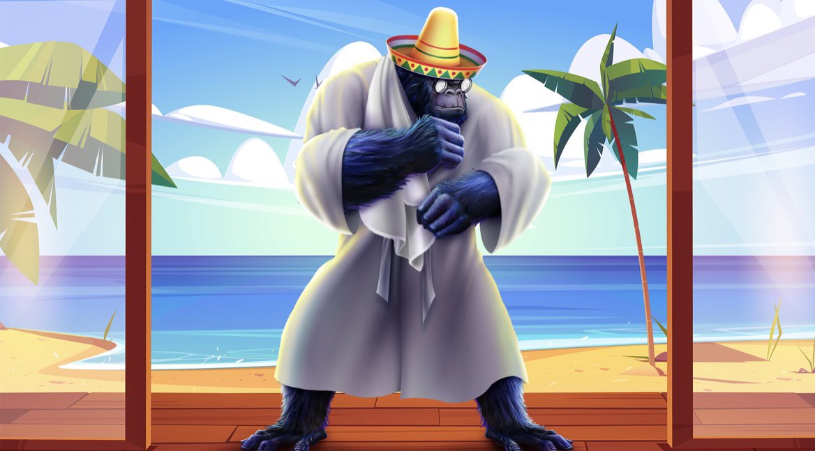 KingApeNFT's tweet image. Life’s a Beach… 🏖 

Interact with this tweet for WL consideration 👑 🦍