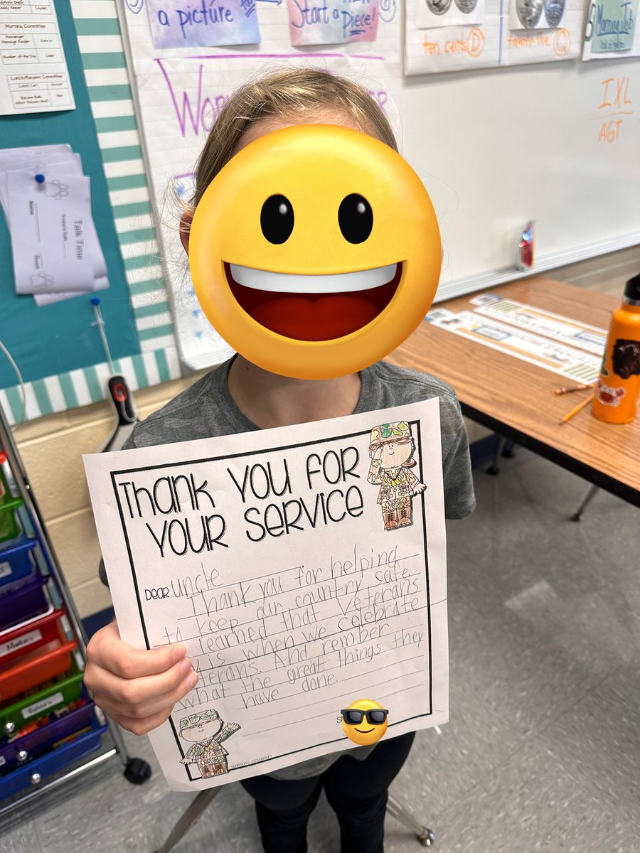 Today we learned about Veterans Day and wrote letters to thank the veterans in our lives.