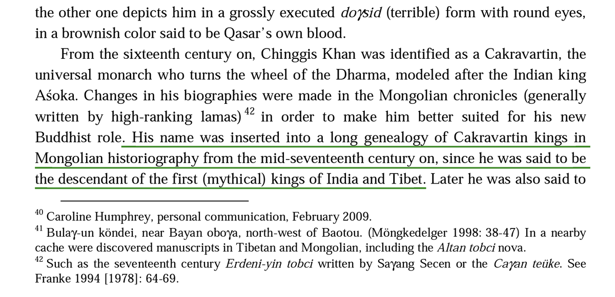 Mongolian Buddhists see Genghis Khan as both a dharmapāla (Protector of