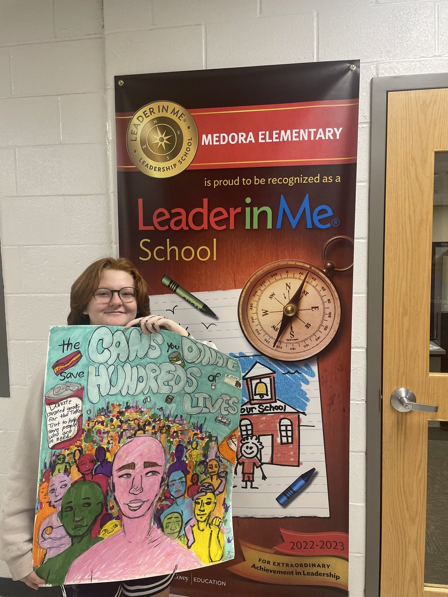 BethWhite24's tweet photo. We have kicked off our annual Turkey Trot canned food drive. 5th graders are making posters to share the importance of giving to help others and the impact kids can have on our community. Blown away by the artwork of one of our students. @JCPSAsstSuptES #backpack  #turkeytrot https://t.co/jYWmeWjnD4
