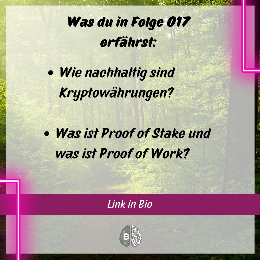 In der aktuellen Folge hat uns <a href="/KatharinaGehra/">Katharina Gehra</a>, die Expertin für #Nachhaltigkeit und #Blockchain ist die größte aller Fragen beantworten: Wie grün ist Bitcoin und Co.? 

Überall dort wo es Podcasts gibt!