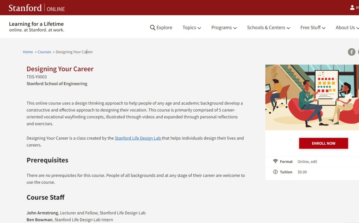 hasantoxr's tweet image. 4. Designing Your Career

This online course uses a design thinking approach to help people of any age and academic background develop a constructive and effective approach to designing their vocation. T

Check here 👇

online.stanford.edu/courses/tds-y0…
