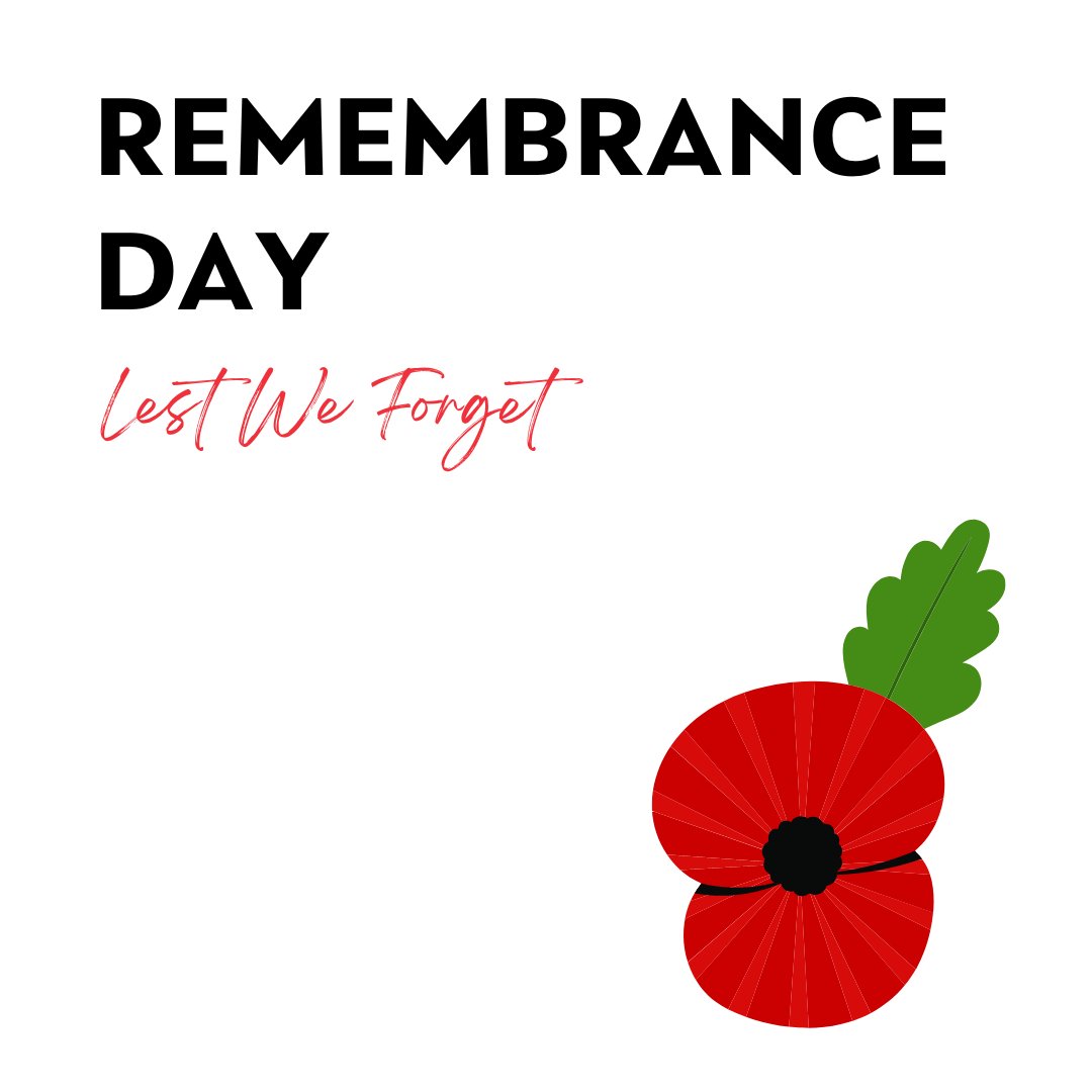 Today is Remembrance Day, which marks the day the First World War ended 104 years ago. We honour those who have made the greatest sacrifices. #RemembranceDay #november11 #lestweforget #poppy #worldpeace #ArmisticeDay