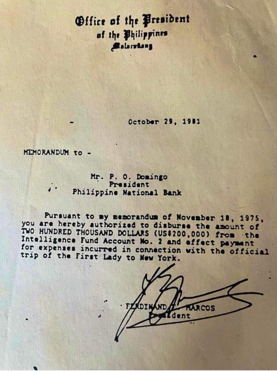 Let us be reminded again how security and confidential funds work: Imelda on a shopping trip