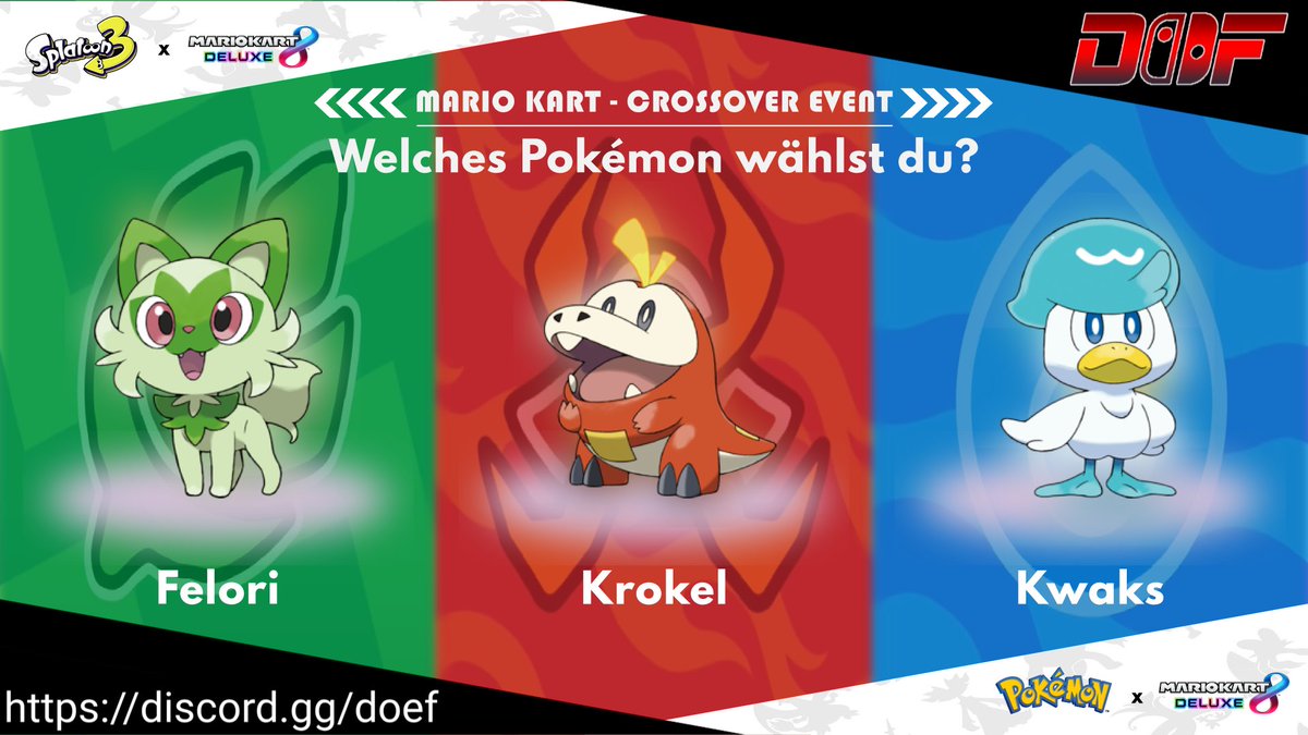 Robin250300's tweet photo. #mariokart #MK8D #nintendoswitch #discord 

Am 15.11 von 20:00 - 21:30 Uhr feiern wir in MK8D das Release von Pokèmon K/P!

Wählt eines der drei Teams und tretet in einem einzigartigen Showdown gegeneinander an.

Alle Infos zum Event findet ihr hier

https://t.co/ftv0WqlQRx https://t.co/78modHLuCU