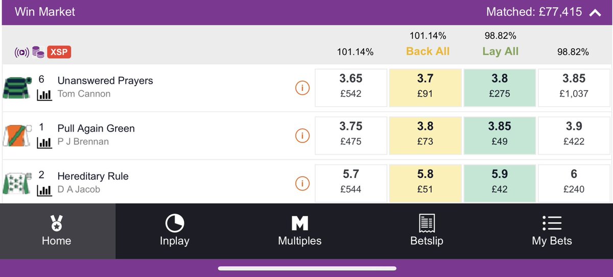 BETDAQ's tweet photo. 🐎 Unanswered Prayers
🐎 Pull Again Green
▶️ Will the winner of the next at Cheltenham come from the top two in the betting?
Market 👉 https://t.co/UJo7D5ogBZ
#OpenMetting #ITVRacing https://t.co/VmYscnWtM8