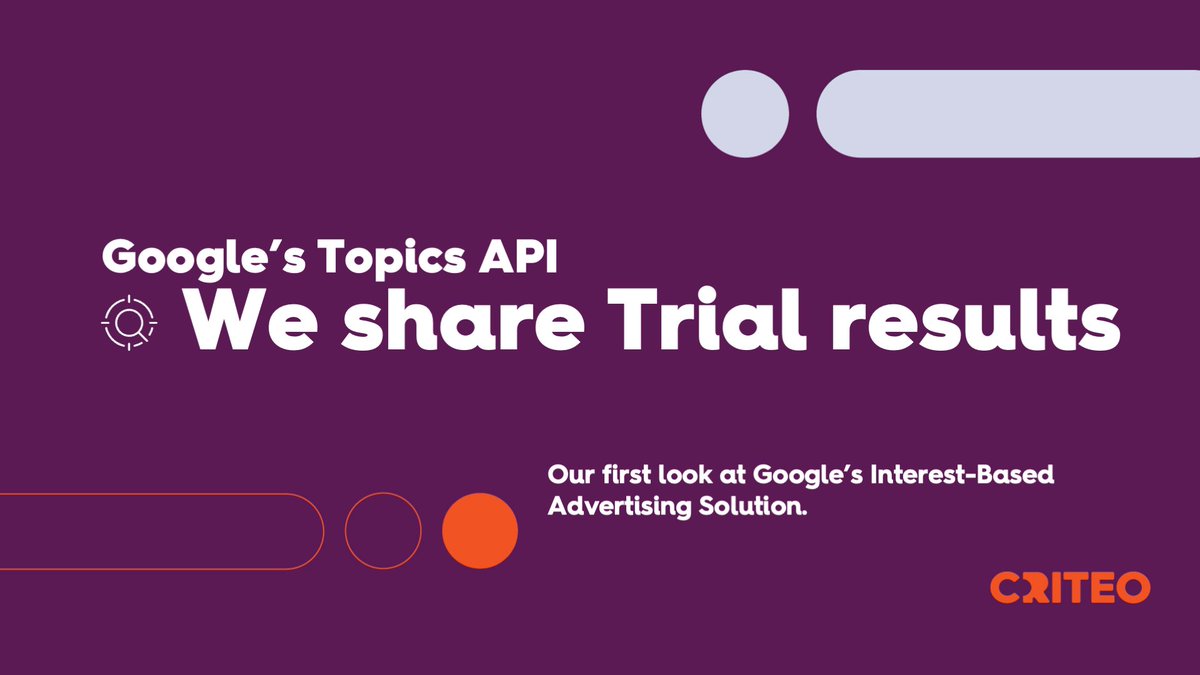 criteo's tweet photo. We tested Google’s Topics API and have compiled preliminary results. Learn about our findings and recommendations for the future: https://t.co/RKjgjMQ8Ik

#AdTech https://t.co/SazBesXOm2