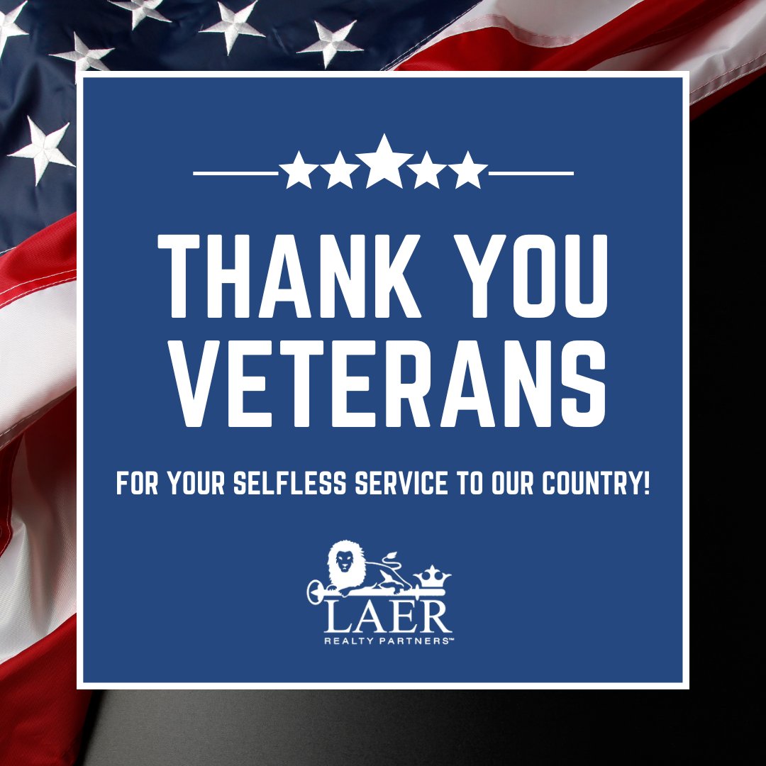 LAERRealty's tweet photo. On this Veterans Day, 🇺🇸 we'd like to thank all those who have given so selflessly to 🗽 protect our country and our freedom. ❤️🤍💙 #LAERRealty #LAER #VETERANSDAY #HAPPYVETERANSDAY #THANKYOUVETERANS #THANKAVETERAN #THANKYOUFORYOURSERVICE https://t.co/dB5CPzQSYN