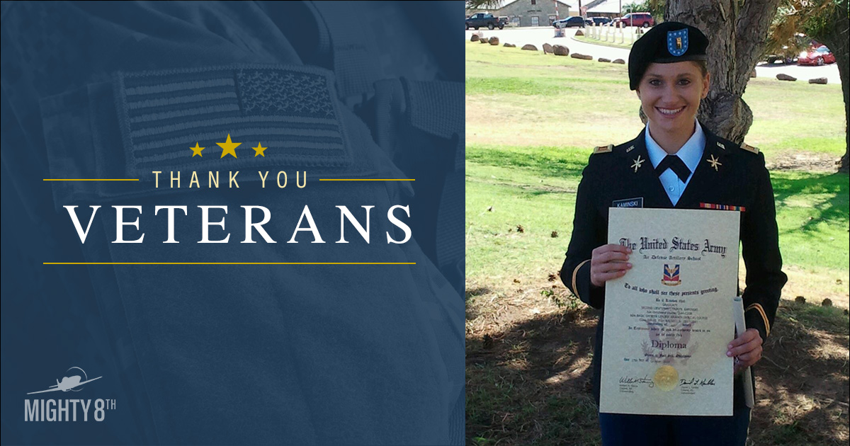 This Veteran’s Day, Mighty 8th is proud to honor all who serve, including our own stellar account manager, Tairyn Kaminski! Thank you for your service!

#VeteransDay #Mighty8thMedia