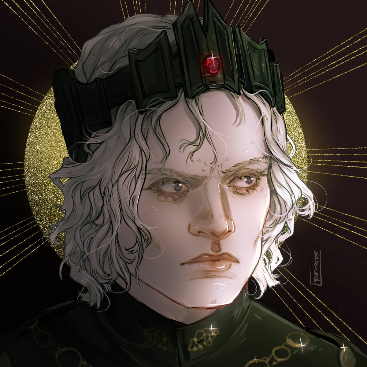 warickaart's tweet image. have a little face study of aegon ✨