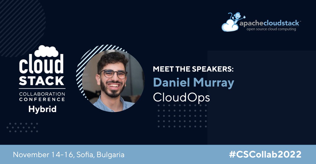 Daniel Murray will be co-presenting 'Productize &amp; Invoice CloudStack Usage' at  #CSCollab2022. Daniel is a developer at <a href="/CloudOps_/">CloudOps</a> and is focused on the CloudMC product. He has worked on the integration between Apache #CloudStack and CloudMC.

bit.ly/3rOHtdk