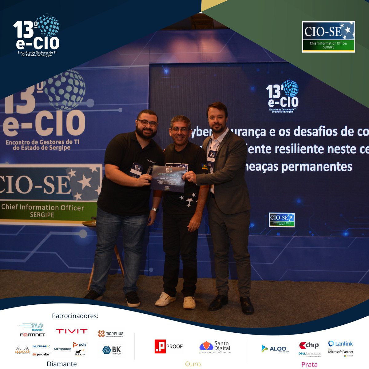 ciosergipe's tweet photo. Approach, Nutanix e Palo Alto, patrocinadores Diamantes recebendo seu certificado. 

#VemComAgente 
#13eCIO
 #VamosJuntos https://t.co/k9RlCJ34Ft