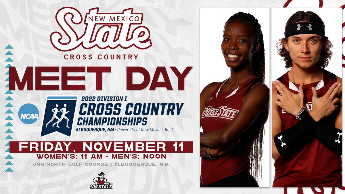 NMStateXCTF's tweet photo. IT'S MEET DAY

🎽NCAA DI Mountain Regional
⏰11:00 a.m. (Women's 6k)
⏰Noon (Men's 10k)
📊 https://t.co/xeZMjdrjH4

#AggieUp https://t.co/emPbaoXN0f
