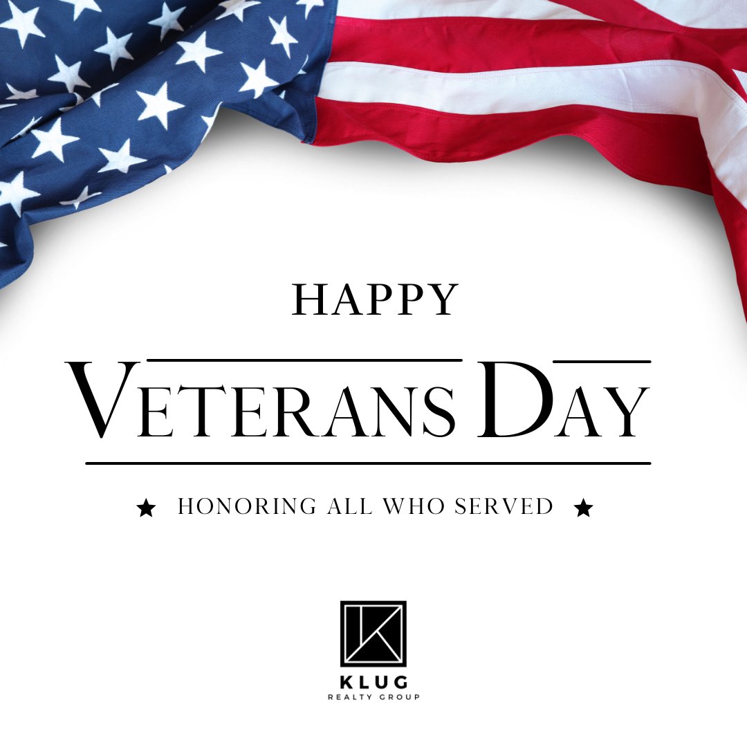 KlugRealtyGroup's tweet photo. Today we honor those who have served our country. Thank you, veterans! ❤️

Benefits of VA Loans:
✔️ No Down Payment
✔️ No Mortgage Insurance 
✔️ Limited Closing Costs
✔️ More Lenient on Qualifying Factors (Credit &amp; Income)

#americanheroes #veteransday #realestate https://t.co/OeAmP8WcBn