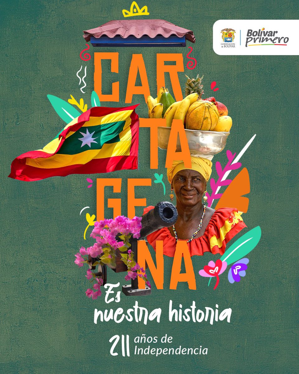 🌺Cartagena es nuestra historia🌸

Conmemoramos los 211 años de independencia de la ciudad que nos viste de historia, fuerza, lucha y pasión.

Hoy más que nunca nos llena de identidad y unión.🫱🏽‍🫲🏾

#BolívarPrimero #211AñosDeIndependencia #Cartagena