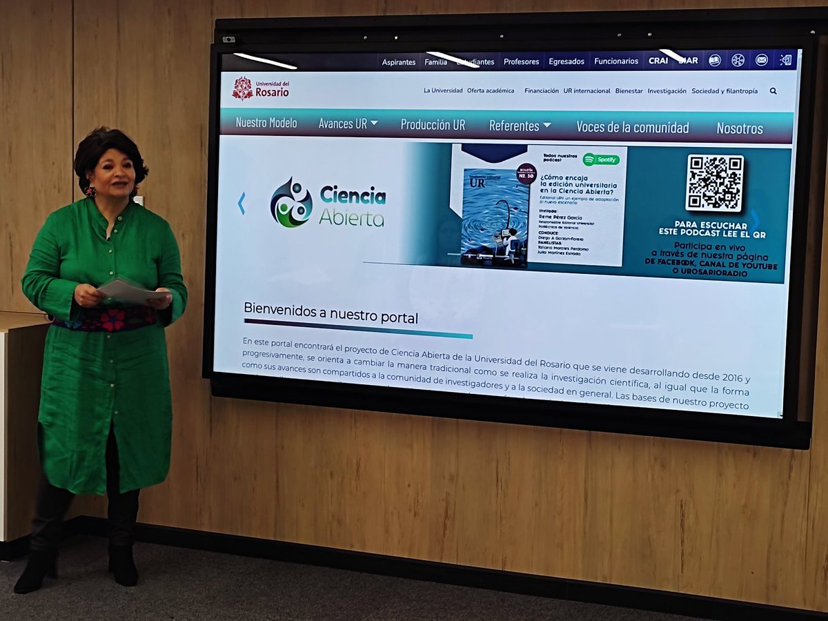 MaraBruges's tweet photo. En la @URosario iniciamos una nueva estrategia de #DivulgacionUR llamada #LiveClassUR para acercarnos a nuestra comunidad y a nuestros seguidores con temas novedosos de CT+I. Hoy hablamos de Ciencia Abierta como parte de #InvestigacionURosario https://t.co/9IEOIvHbBP