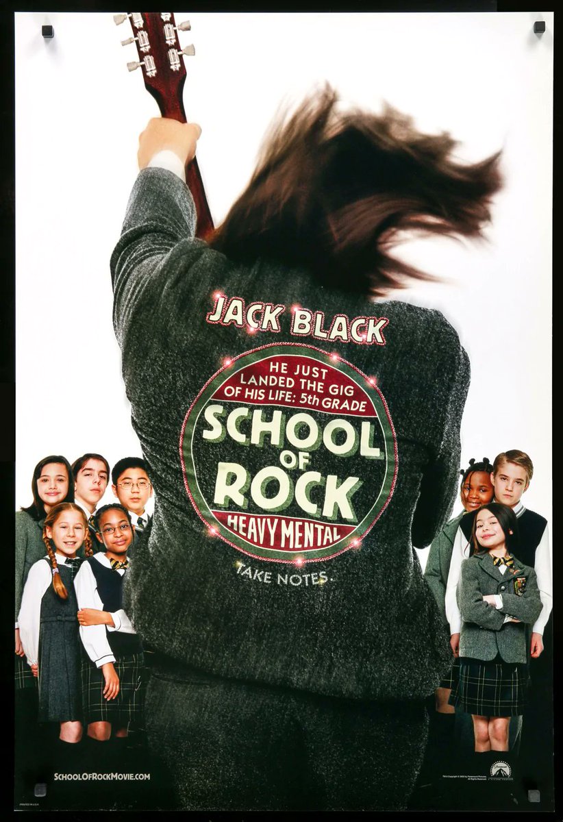 OHillMovienight's tweet photo. Most of you know what the #StandardMoviePoster looks like for #SchoolofRock But here are 3 examples of some fine #FanArt and a nice #AlternateMoviePoster in slot 2. #MoviePosters #AlternatePosters #MovieArt #JackBlack #PandaVacation https://t.co/64n25pCq64