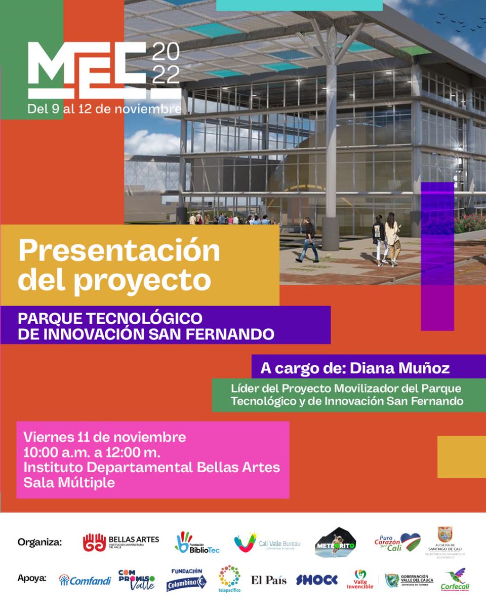 ❤️‍🔥PRESENTACIÓN DEL PROYECTO🫶🏼

♥️PARQUE TECNOLÓGICO DE INNOVACIÓN SAN FERNANDO💌

🗓11 NOVIEMBRE
⏰10 am a 12 m
@bellasartescali <a href="/comfandi/">Comfandi</a> 
SALA MÚLTIPLE 🔊

#colombia #cali #mec2022 #creativos #ciudad #evento #amor #fy #parati #noviembre #retumbaelmovimiento #a #c #fyp