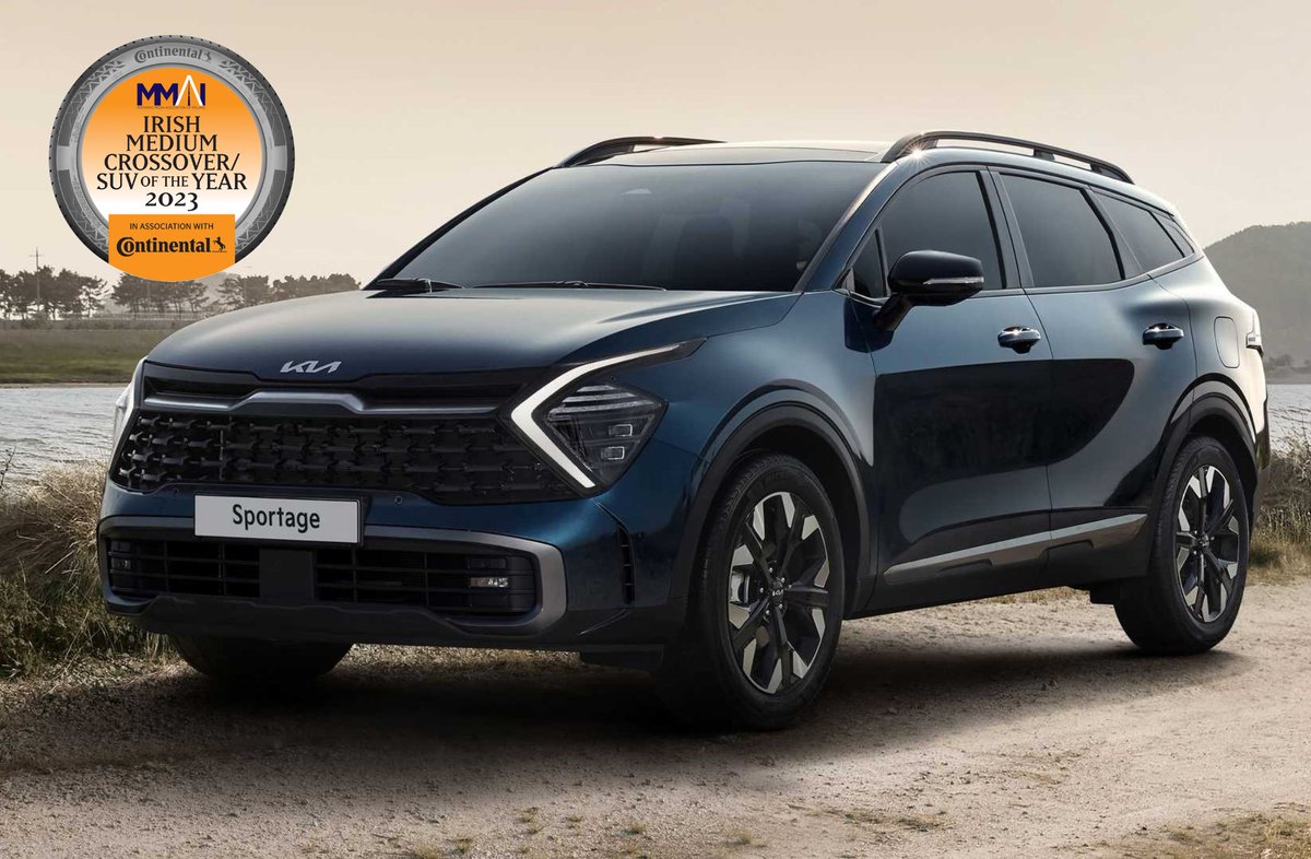 Two in a row! Congratulations to <a href="/kia_ireland/">Kia Ireland</a> winner of the Irish Medium Crossover/SUV of the Year in association with Continental Tyres with the Kia Sportage #IrishCOTY2023