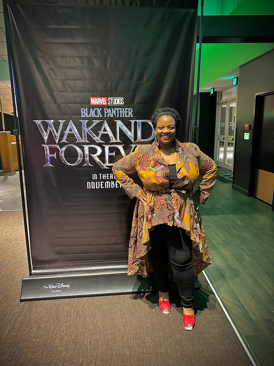 KDClassy's tweet photo. Had an awesome pre-screening of Wakanda Forever with the @HUACDFW and NCAT DFW Alumni Clubs! The cinematography was beautiful and I ugly cried on a couple of scenes 😩. https://t.co/c5YL7UAvbX