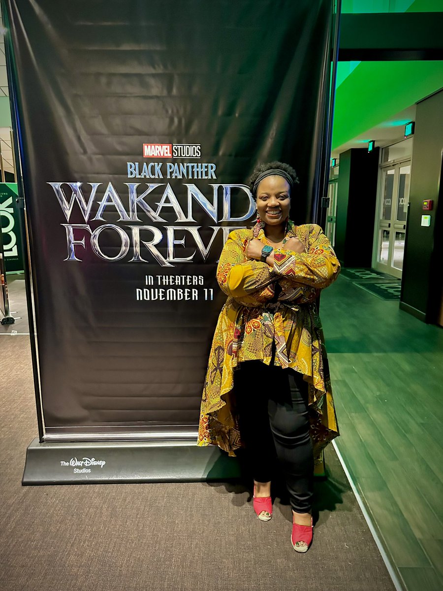 KDClassy's tweet photo. Had an awesome pre-screening of Wakanda Forever with the @HUACDFW and NCAT DFW Alumni Clubs! The cinematography was beautiful and I ugly cried on a couple of scenes 😩. https://t.co/c5YL7UAvbX