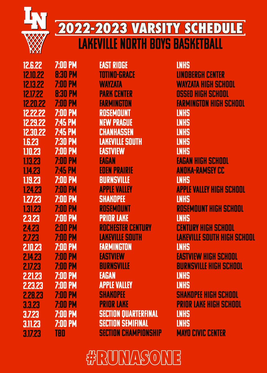 Our 2022-23 varsity schedule!

#RunAsOne