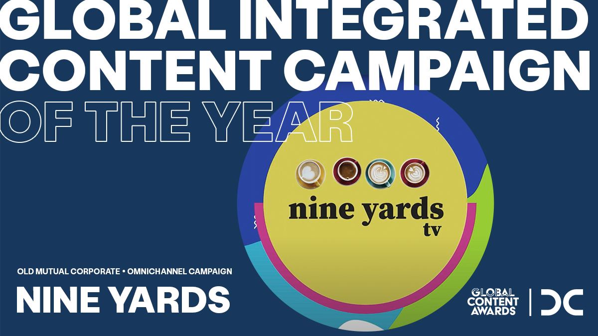 DentsuCRTVSA's tweet photo. We’ve landed yet another award this year! Our 
@OldMutualSA team has won the Global Integrated Content Campaign of the Year trophy at the @dontpanicevents Global Content Awards in recognition of their Nine Yards Omnichannel Campaign!

#DENTSUCREATIVESouthAfrica. https://t.co/M8OSiJBmdN