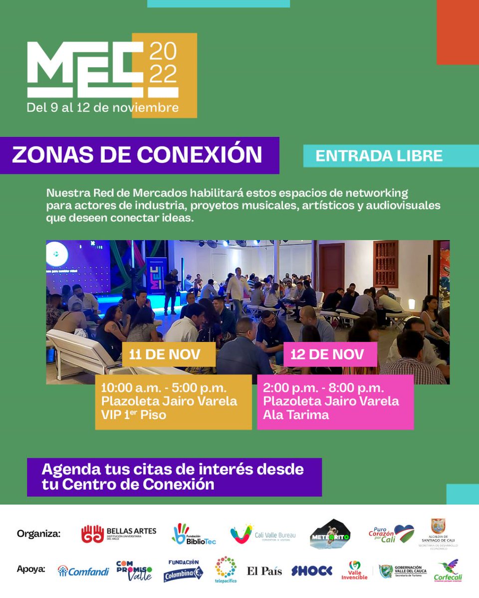 🎬11.11.2022😎
💯10:00 AM A 5:00 PM⏰
🎇PLAZOLETA JAIRO VARELA⏰🫶🏼💯🎉💌🎉
12.11.2022
🎆2:00 PM a 8:00 PM✨
🎶ENTRADA LIBRE⚡

#mec2022 #MEC2022 #retumbaelmovimiento #cali #noviembre #colombia #A #creativos #lanzamiento #trend #entretenimiento #c #eventos #2022 #empresario