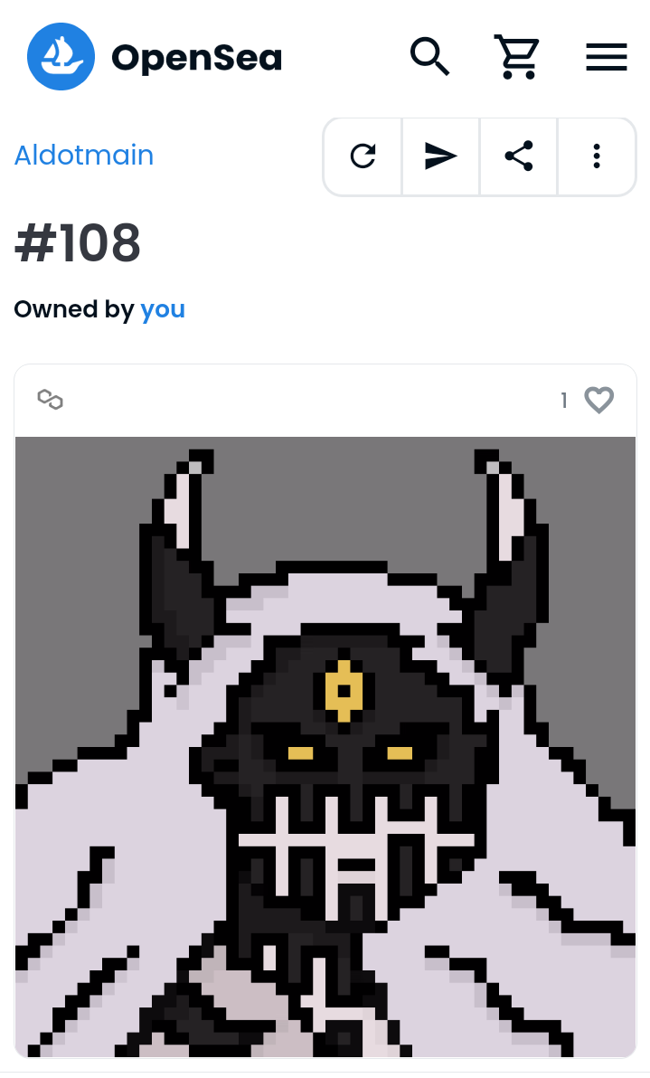 Collection name: Aldotmain
Network : Polygon 
Name Item: #108
Price : 0.005 ETH
No gas fee
Available on Opensea
Homemade✍️

Link:
opensea.io/assets/matic/0…

#OpenSeaNFT #opensea #NFTCommunity #nftcollector #NFTCollection #nftart #NFT #NFTspace #NFTshill